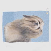 ハバニーズ(シルバー)絵画ズ – かわいいオリジナルドッグアート ゴルフタオル (横)