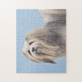 ハバニーズ(シルバー)絵画ズ – かわいいオリジナルドッグアート ジグソーパズル (縦)