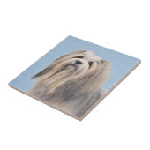 ハバニーズ(シルバー)絵画ズ – かわいいオリジナルドッグアート タイル (側面)