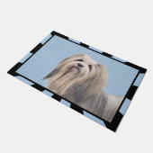 ハバニーズ(シルバー)絵画ズ – かわいいオリジナルドッグアート ドアマット (アングル)