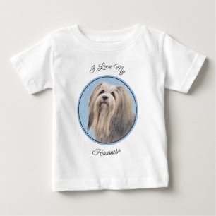 ハバニーズ(シルバー)絵画ズ – かわいいオリジナルドッグアート ベビーTシャツ