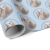 ハバニーズ（シルバー）絵画ズ – かわいいオリジナルドッグアート ラッピングペーパー (ロールコーナー)