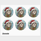 ハバニーズ ステンドグラス クリスマス ラウンドシール (シート)