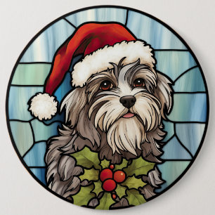 ハバニーズ ステンドグラス クリスマス 缶バッジ