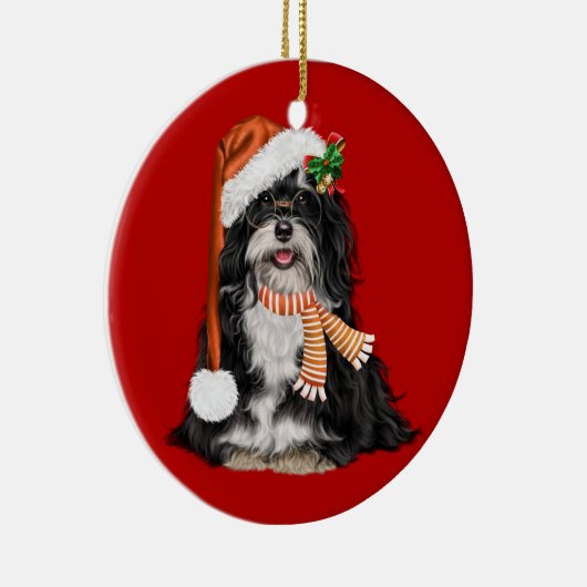 ハバニーズ・デクルデン犬のクリスマスオーナメント セラミックオーナメント (右)