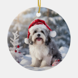 ハバニーズ・ドッグ・クリスマス記念品 セラミックオーナメント