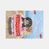 ハバニーズ・ドッグ・バレンタイン・トラック フリースブランケット (正面(横))