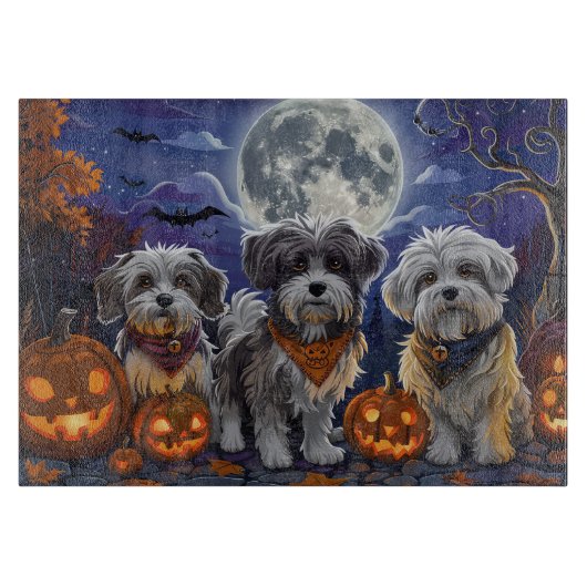 ハバニーズ・ハロウィーンの不気味なデザイン カッティングボード (正面)
