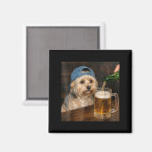 ハバニーズ ビール 飲酒 おもしろ 犬 メメ マグネット (正面/裏面)