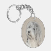 ハバニーズ(金ゴールドセー絵画ル)のオリジナル- Dog Art キーホルダー (正面左)