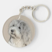 ハバニーズ(金ゴールドセー絵画ル)のオリジナル- Dog Art キーホルダー (裏面)