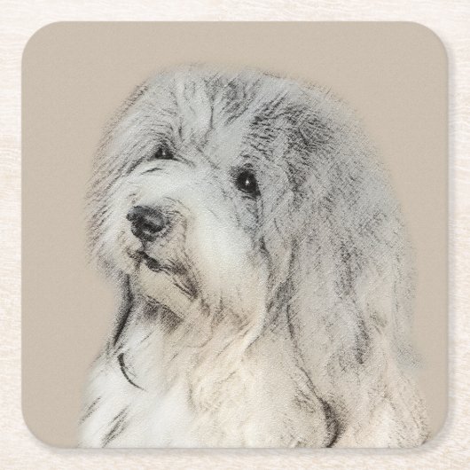 ハバニーズ(金ゴールドセー絵画ル)のオリジナル- Dog Art スクエアペーパーコースター (正面)
