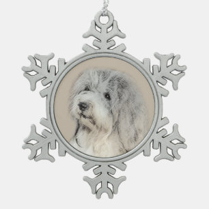 ハバニーズ(金ゴールドセー絵画ル)のオリジナル- Dog Art スノーフレークピューターオーナメント