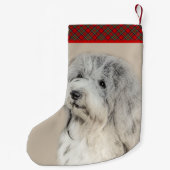 ハバニーズ(金ゴールドセー絵画ル)のオリジナル- Dog Art スモールクリスマスストッキング (裏面)