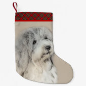 ハバニーズ(金ゴールドセー絵画ル)のオリジナル- Dog Art スモールクリスマスストッキング (正面)