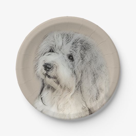 ハバニーズ(金ゴールドセー絵画ル)のオリジナル- Dog Art ペーパープレート (正面)