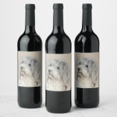 ハバニーズ(金ゴールドセー絵画ル)のオリジナル- Dog Art ワインラベル (ボトル)
