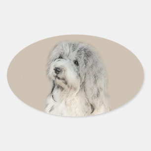 ハバニーズ(金ゴールドセー絵画ル)のオリジナル- Dog Art 楕円形シール