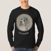 ハバニーズ(金ゴールドセー絵画ル)のオリジナル- Dog Art Tシャツ (正面)