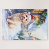 ハバニーズ 雪の村の散歩 サンタ帽子 クリスマス ジグソーパズル (横)