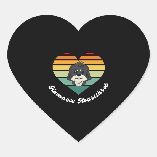ハバニーズHeartthrob – かわいいハバニーズTシャツ+続き ハートシール (正面)