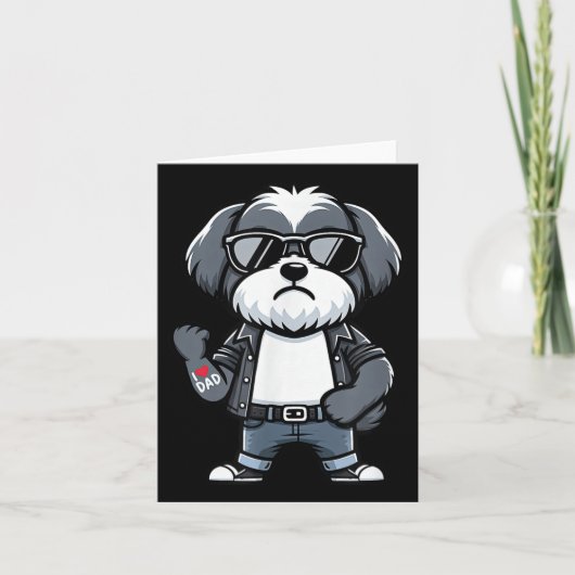 ハバニーズIラブパパおもしろい犬タトゥー カード (正面)