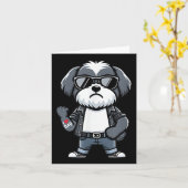 ハバニーズIラブパパおもしろい犬タトゥー カード (黄色い花)