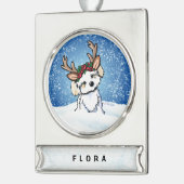 ハバニートナカイのクリスマスオーナメント シルバープレートバナーオーナメント (左)