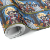 ハバニードッグスパンプキンハロウィンおもしろい ラッピングペーパー (ロールコーナー)