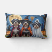 ハバニードッグスパンプキンハロウィンおもしろい ランバークッション (裏面)