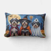 ハバニードッグスパンプキンハロウィンおもしろい ランバークッション (正面)