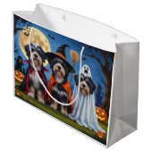 ハバニードッグスパンプキンハロウィンおもしろい ラージペーパーバッグ (裏面アングル)