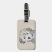 ハバネの子犬絵画たち-かわいいオリジナルの犬アート ラゲッジタグ (正面縦)