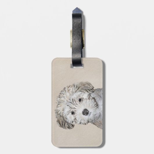 ハバネの子犬絵画たち-かわいいオリジナルの犬アート ラゲッジタグ (裏面縦)