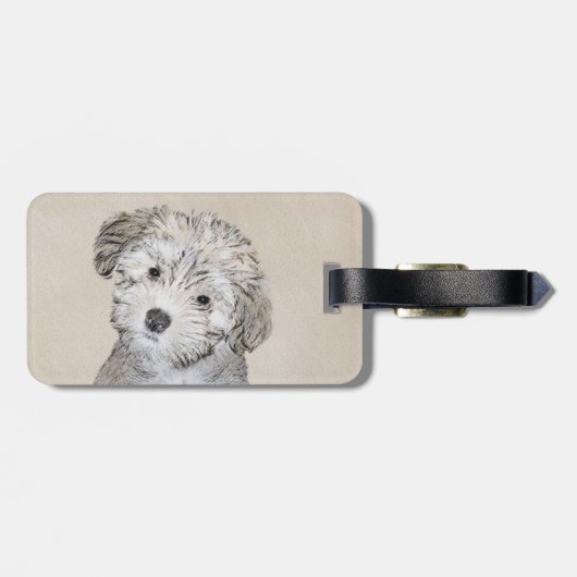 ハバネの子犬絵画たち-かわいいオリジナルの犬アート ラゲッジタグ (裏面横)