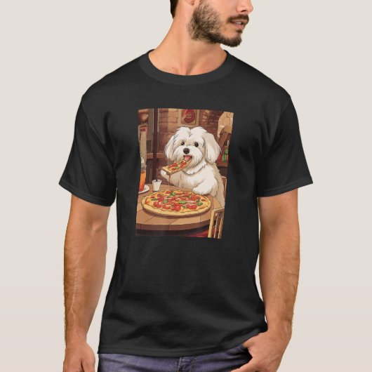 ハバネピザおもしろい犬食品 Tシャツ (正面)