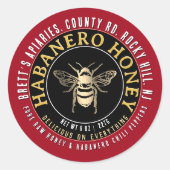 ハバネロハニーホットローハニーと金ゴールドビー ラウンドシール (正面)