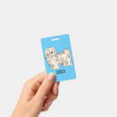 ハバネーズの犬の漫画イラスト バッジ (手持ち)