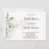 ハバルと緑のブライダルシャワーへの招待 招待状 (正面)