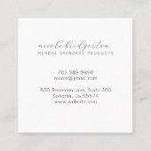 ハバルモダンスキンケア製品ハーブ植物学 スクエア名刺 (裏面)