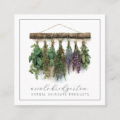 ハバルモダンスキンケア製品ハーブ植物学 スクエア名刺 (正面)