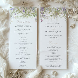 ハバル庭園の結婚式プログラムパステルカラー 招待状