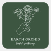 ハバル+フローラ薬局金ゴールドスクエアステッカー スクエアシール (正面)