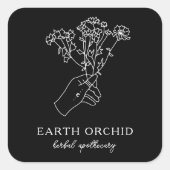 ハバル+フローラ薬局金ゴールドスクエアステッカー スクエアシール (正面)