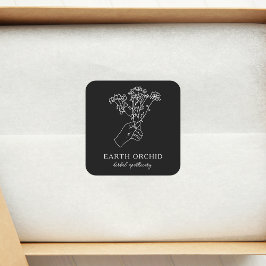 ハバル+フローラ薬局金ゴールドスクエアステッカー スクエアシール