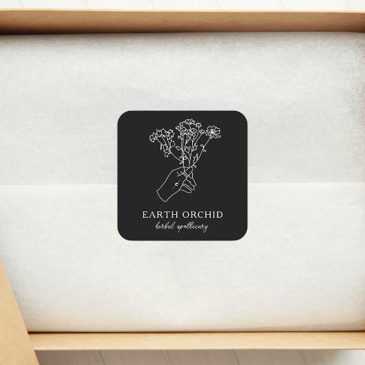 ハバル+フローラ薬局金ゴールドスクエアステッカー スクエアシール