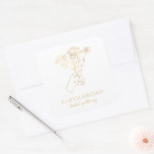 ハバル+フローラ薬局金ゴールドスクエアステッカー スクエアシール (封筒)