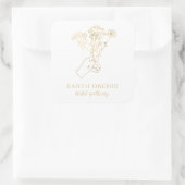 ハバル+フローラ薬局金ゴールドスクエアステッカー スクエアシール (バッグ)