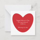 ハバレンタインデー ハート フォト クラスルーム カスタム ノートカード (正面)