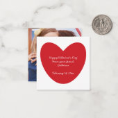 ハバレンタインデー ハート フォト クラスルーム カスタム ノートカード (正面/裏面インサイチュ)